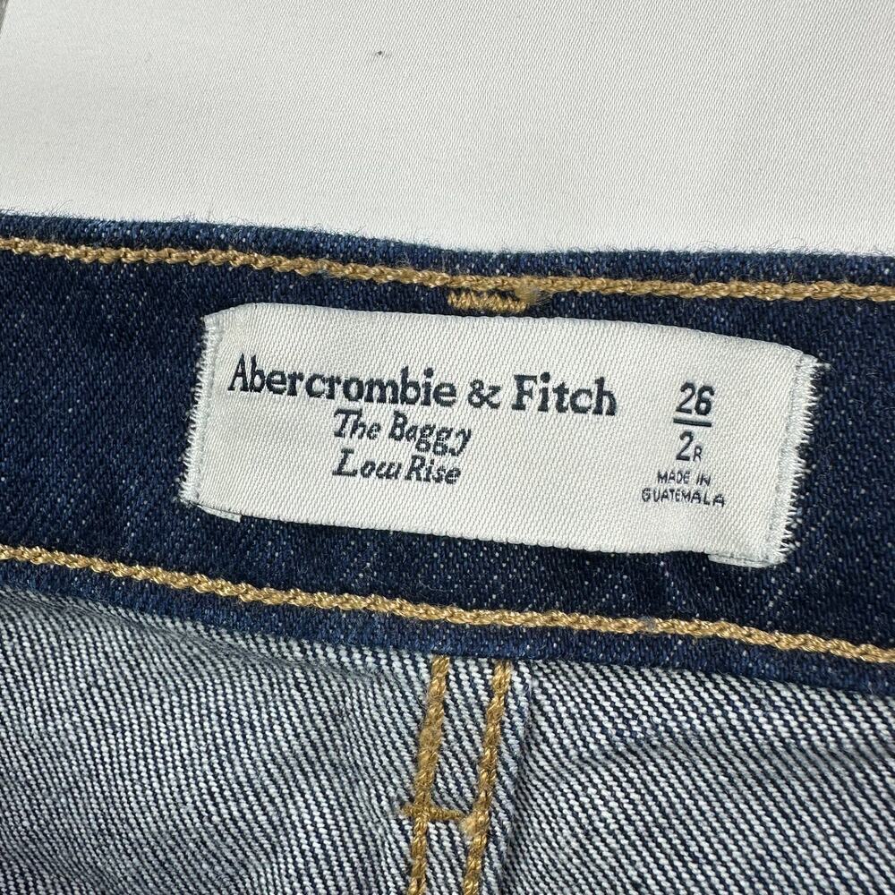 Abercrombie Jeans Womens 26 Blue Low Rise Baggy Dark Wash Cotton 5 Pocket 90s - Picture 4 of 12